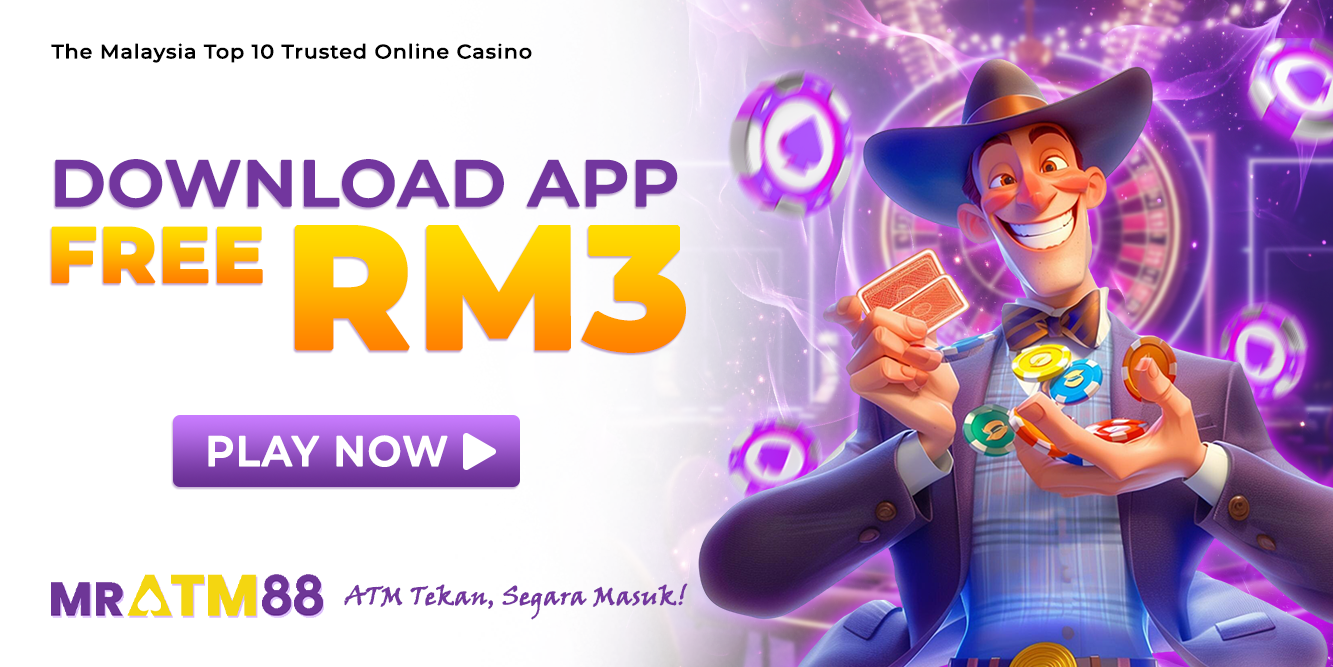 Mobile app download banner promoting RM3 daily extra credit for registered slot members - mratm88web.my