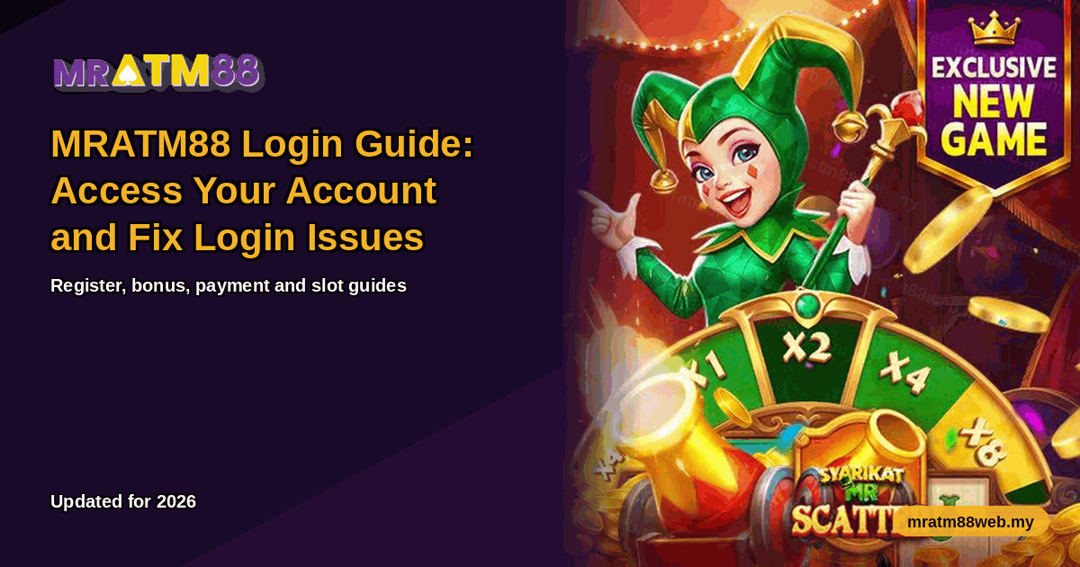Guide thumbnail for MrATM88 players in Malaysia: MRATM88 Login Guide - mratm88web.my