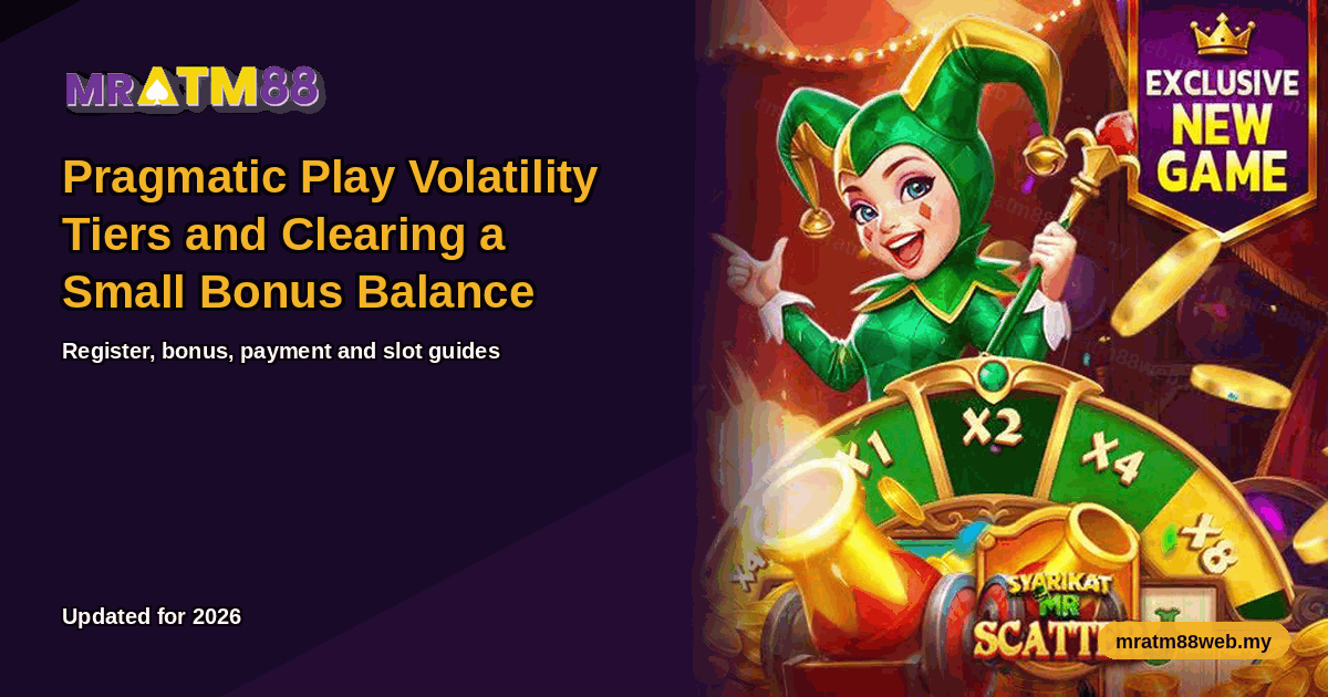 Thumbnail preview of the Malaysian player guide at MRATM88: Pragmatic Play Volatility Tiers and Clearing a Small Bonus Balance - mratm88web.my